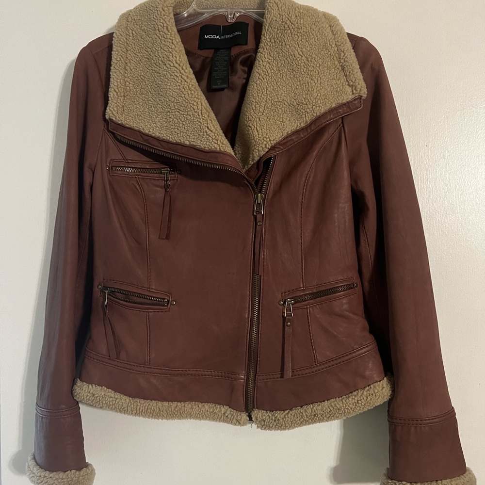 Limited Addition MODA International Victoria Secrets 100% Lamb Leather Jacket